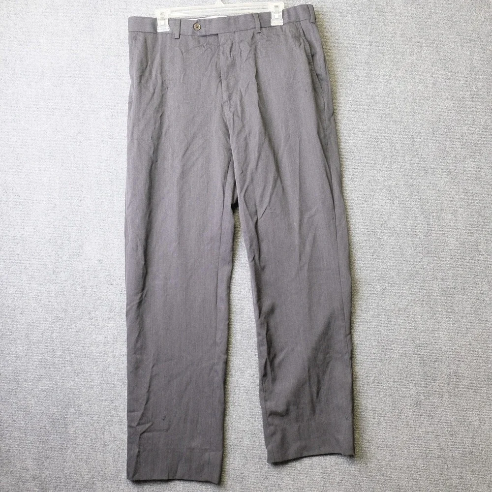 Brooks Brothers Pants Mens 36x32 Gray 1818 Regent Wool Dress Pleated Lined